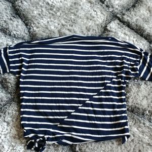 Blue/white striped long sleeve shirt